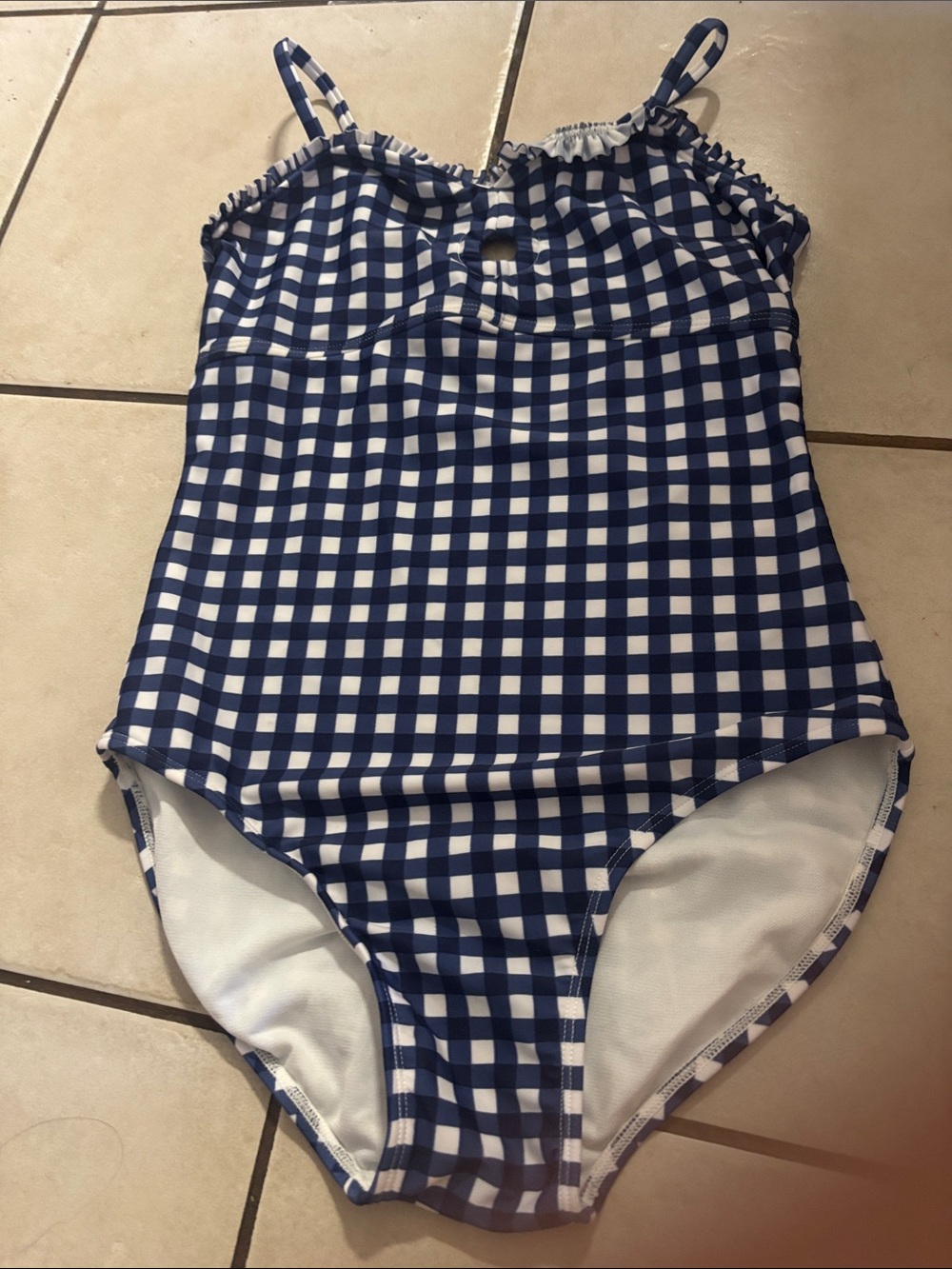 art class Navy and White Gingham One-Piece Swimwear